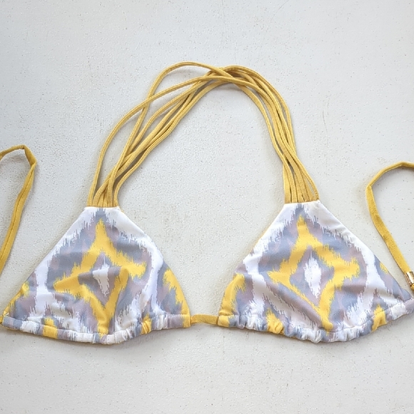 Nicolita Yellow and White Triangle Bikini - Picture 1 of 5